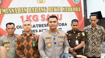 Polres Aceh Timur Musnahkan Barang Bukti 1 Kg Sabu Dalam Rangka HUT Bhayangkara Ke 79